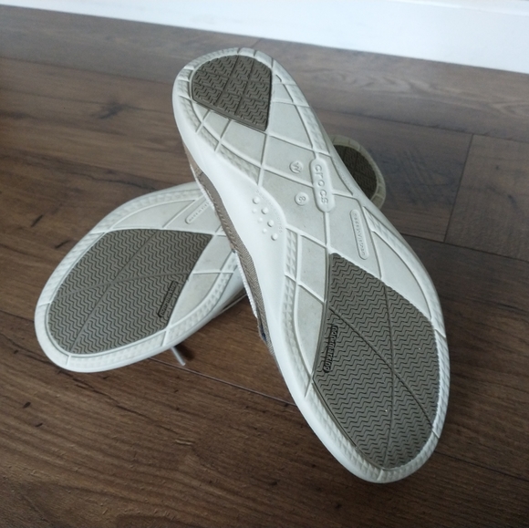 Crocs walu canvas deck shoes khaki Sz 8 - Picture 5 of 7